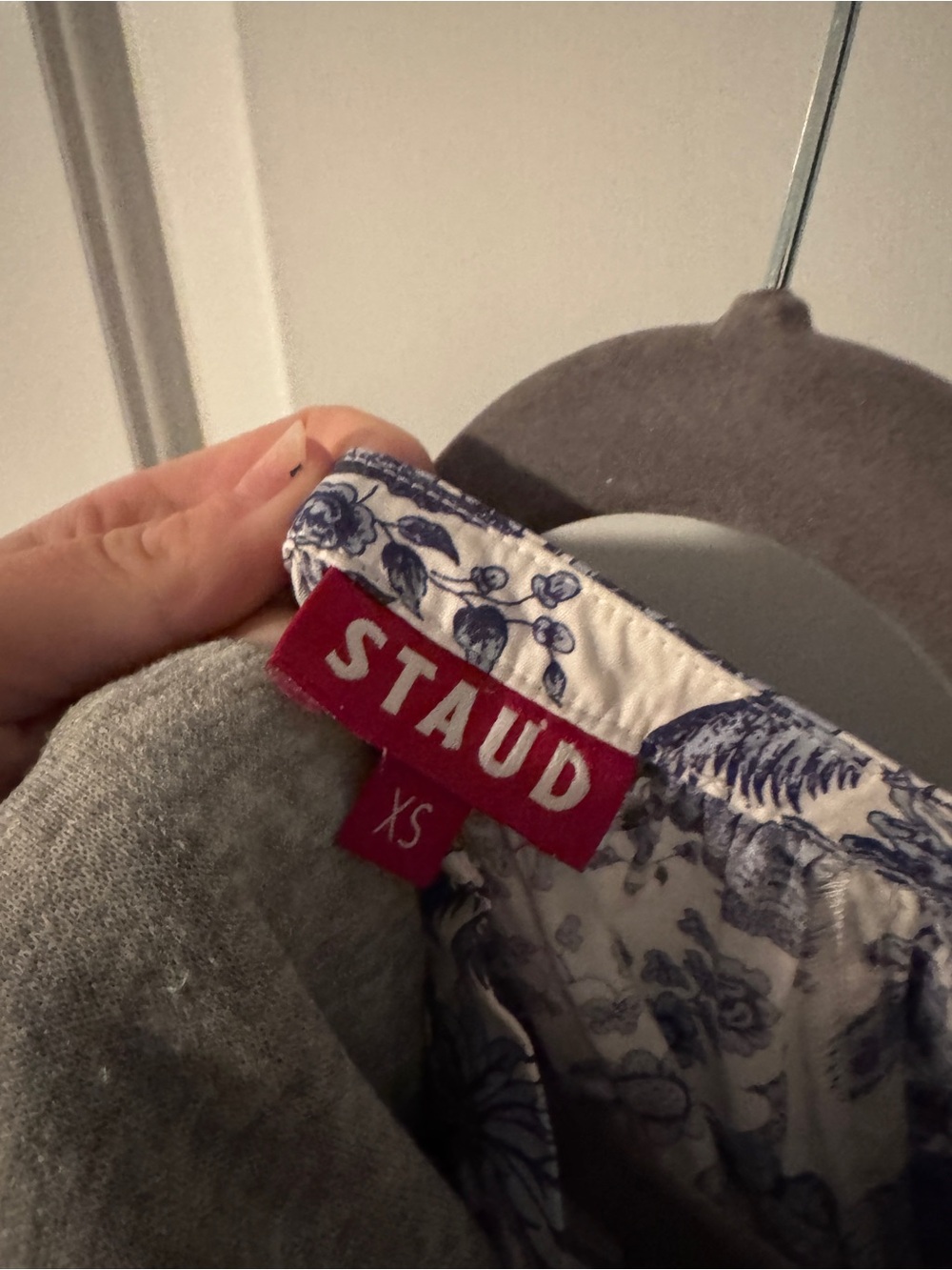 Staud China Toile Dill Top blouse Blue & White Printed Puff-Sleeve Cropped xs - Picture 5 of 5